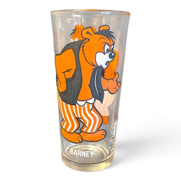 Vintage Pepsi Barney Character Glass 1975 Collector Series